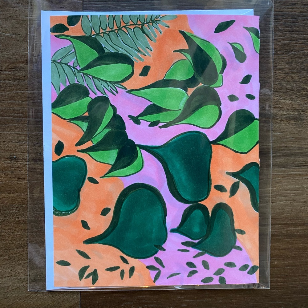 Handmade card with envelope and sticker